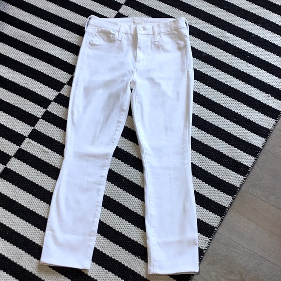 MOTHER The looker Crop Glass Slipper White Jeans - Picture 1 of 7